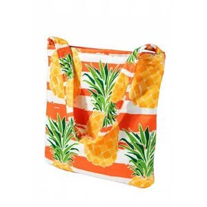 NEW URBANISTA women's 2 in 1 pineapple motif bag and towel in tangerine
